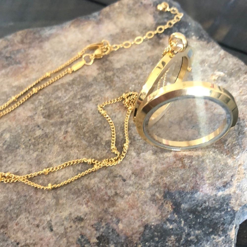 Floating Locket Pendant Stainless STEEL Necklace - Picture 2 of 6